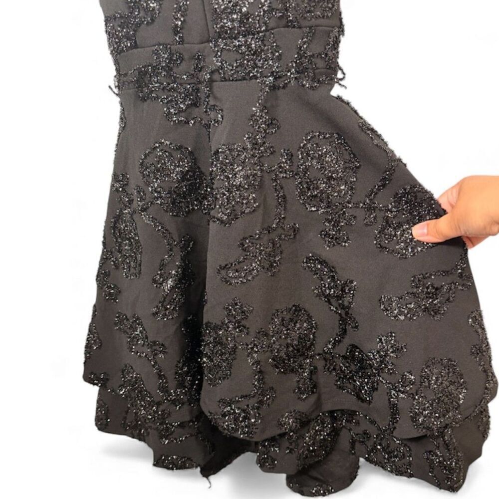 Emerald Sundae, Black Glitter Mini Dress, Juniors Size XS, (NWOT) (Flawed) - Picture 7 of 7